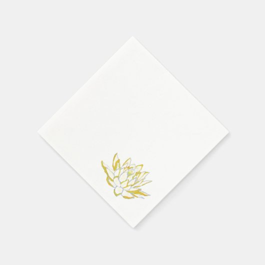 イエローロータスウォーター色の紙ナプキンセット スタンダードカクテルナプキン (角)