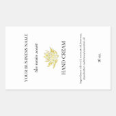 イエローロータスハンドクリームの皮のシ気にステッカー 長方形シール (正面)