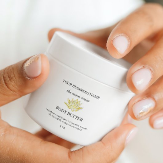 イエローロータス体バター化粧品ステッカーラベル スクエアシール