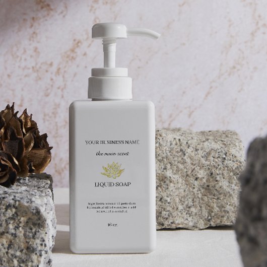 イエローロータス液石鹸ディスペンサーラベル 長方形シール