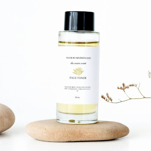 イエローロータス顔トナー化粧品包装ラベル 長方形シール