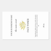 イエローロータス顔トナー化粧品包装ラベル 長方形シール (正面)