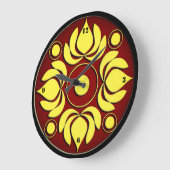 イエローロータス ラージ壁時計 (傾斜)