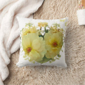 イエローローローズハート枕 クッション (ブランケット)