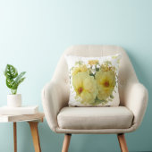 イエローローローズハート枕 クッション (椅子)