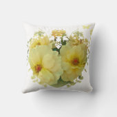 イエローローローズハート枕 クッション (裏面)