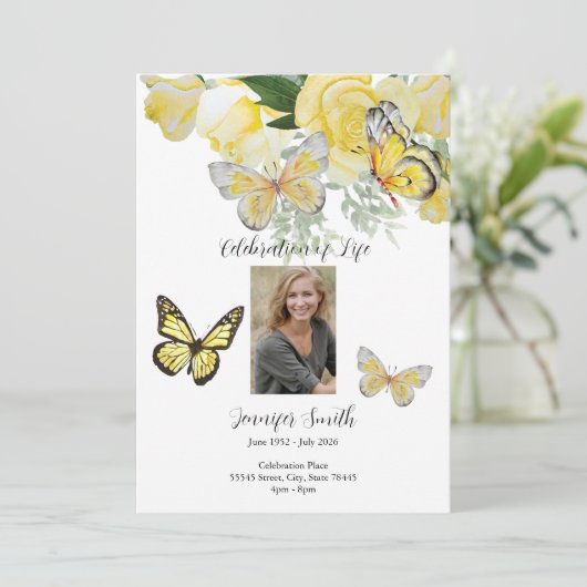 イエローローローズバタフライ葬式招待状発表 招待状 (スタンド正面)