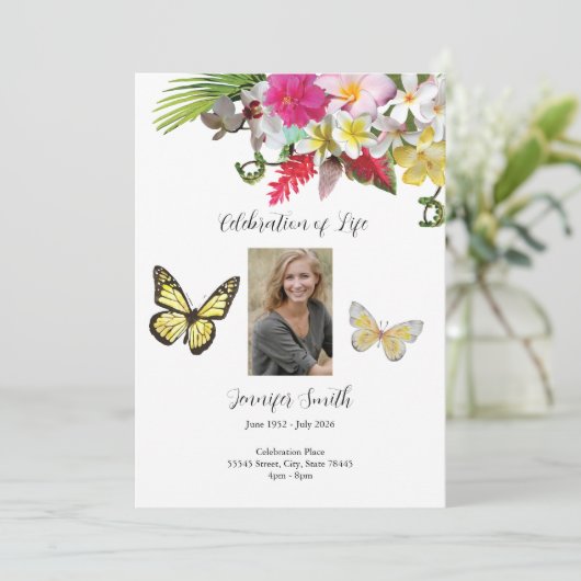 イエローローローズバタフライ葬式招待状発表 招待状 (スタンド正面)