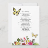 イエローローローズバタフライ葬式招待状発表 招待状 (裏面)