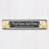 イエローローローズフローラオフィスドアシンボルや象徴名プレート サインプレート (正面)