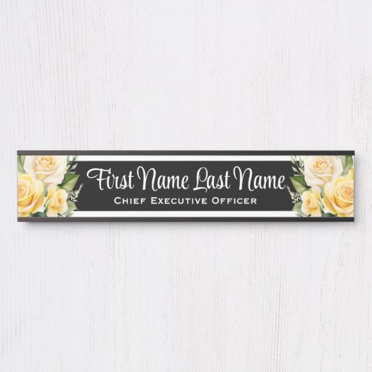 イエローローローズフローラオフィスドアシンボルや象徴名プレート サインプレート (正面)