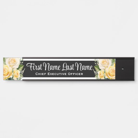 イエローローローズフローラオフィスドアシンボルや象徴名プレート サインプレート (正面)