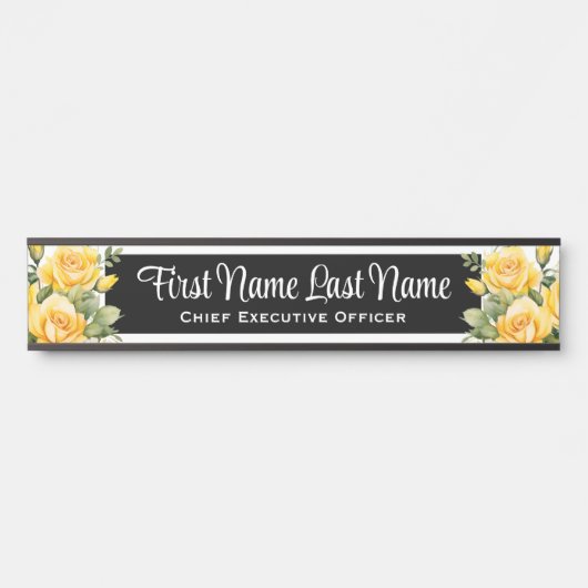 イエローローローズフローラオフィスドアシンボルや象徴名プレート サインプレート (正面)