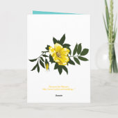 イエローワイルドバラアクアフローラハッピーバースデー カード (裏面)