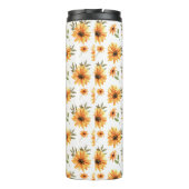 イエローワイルドヒマワリの緑パーソナライズされた名 タンブラー (裏面)