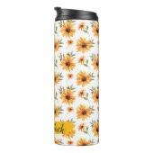 イエローワイルドヒマワリの緑パーソナライズされた名 タンブラー (回転右)