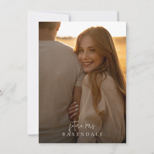 イエローワイルドフラワーエレガントボホブライダルシャワー写真 招待状 (裏面)