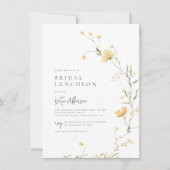 イエローワイルドフラワーエレガントボホブライダルシャワー写真 招待状 (正面)