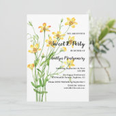 イエローワイルドフラワーズスウィート16誕生日パーティー 招待状 (スタンド正面)