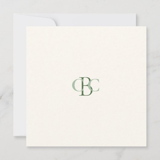 イエローワイルドフラワーズモノグラムIIスクエア結婚ズ 招待状 (裏面)