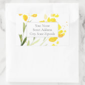 イエローワイルドフラワーズ住所 シール (バッグ)