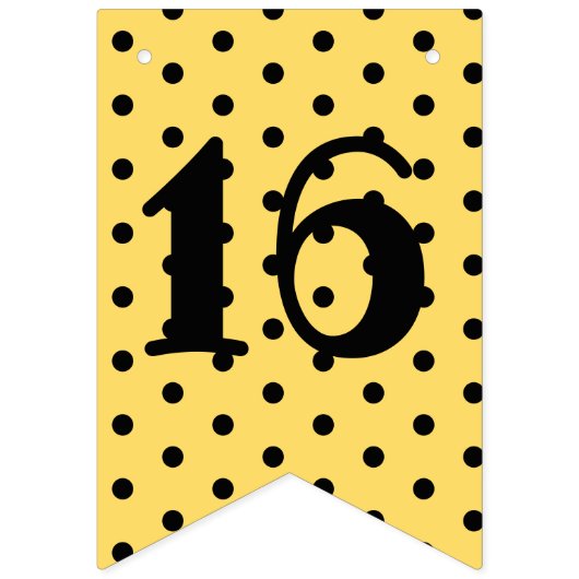 イエローワイルドフラワーズSweet sixteen誕生日パーティー バンティングフラッグ (第2の旗)