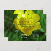 イエローワイルドフラワーバターカップRSVP 出欠カード (正面/裏面)