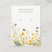イエローワイルドフラワービーネックレスイヤリングディスプレイ 名刺 (正面)