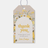 イエローワイルドフラワービーメッセージカード ギフトタグ (正面)