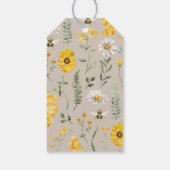 イエローワイルドフラワービーメッセージカード ギフトタグ (裏面)