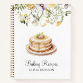 イエローワイルドフラワーフローラベーキングレシピ本 ノートブック (正面)