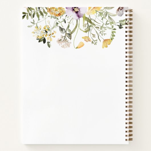 イエローワイルドフラワーフローラベーキングレシピ本 ノートブック (裏面)