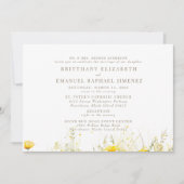 イエローワイルドフラワーブライド親2会場結婚のII 招待状 (正面)