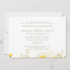 イエローワイルドフラワーブライド親2会場結婚のII 招待状