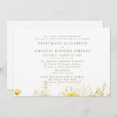 イエローワイルドフラワーブライド親2会場結婚のII 招待状 (正面/裏面)