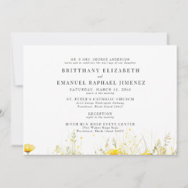 イエローワイルドフラワーブライド親2会場結婚ズ 招待状