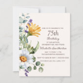 イエローワイルドフラワーホワイトデイジー75誕生日 (正面)