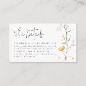 イエローワイルドフラワーボエレガントホブライダルシャワー エンクロージャーカード (正面)