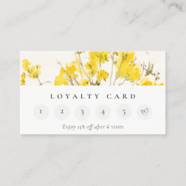 イエローワイルドフラワーボホフローラ6パンチロイヤリティ 名刺