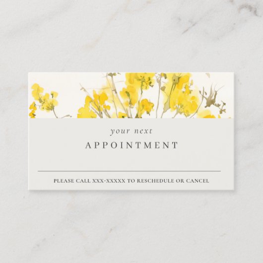 イエローワイルドフラワーボホ素朴フローラアポイントメント 名刺 (正面)