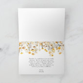 イエローワイルドフラワーボーホーベイビーシャワーの感謝を込めたカード カード (内部)