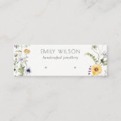 イエローワイルドフラワーリーススタッドイヤリングディスプレイ スキニー名刺 (正面)