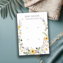 イエローワイルドフラワーリース2スタッドイヤリングディスプレイ