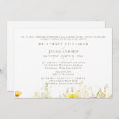 イエローワイルドフラワー両親2会場結婚II 招待状 (正面/裏面)