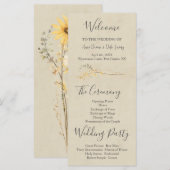 イエローワイルドフラワー結婚式 プログラム (正面/裏面)