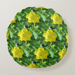 イエローワイルドフラワー – フローラ装飾用クッション ラウンドクッション