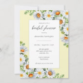 イエローワイルド淡い色のデイジーブライダルシャワー 招待状 (正面)