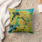 イエローワトルオーストラリア先住民花芸術枕 クッション (ブランケット)