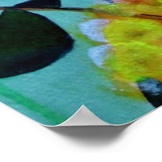 イエローワトル先住民オーストラリアのフラワーアートポスター ポスター (角)