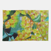 イエローワトル先住民オーストラリア花芸術 キッチンタオル (横)